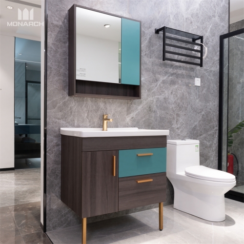 Combinación de lavabo y gabinete de baño con tocador y mueble de baño en dos tonos Monarch