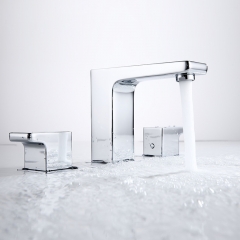 Modern Bathroom Induction Faucet Deck Mount Chrome Plating