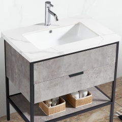 Monarch gray floor-standing bathroom cabinet with mirror aluminum alloy ceramic basin bathroom cabinet