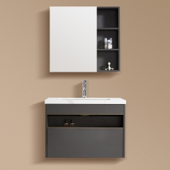 Monarch grey wall mounted bathroom cabinet with mirror up to 9 layers solid wood slate bathroom cabinet