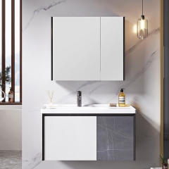 Combinaison d'armoires de salle de bain Rockboard en bois massif meuble de lavabo domestique salle de bain toilette lavabo en céramique vanité