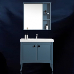 Monarch blue floor-standing bathroom cabinet with mirror multilayer solid wood bathroom cabinet