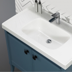 Monarch blue floor-standing bathroom cabinet with mirror multilayer solid wood bathroom cabinet