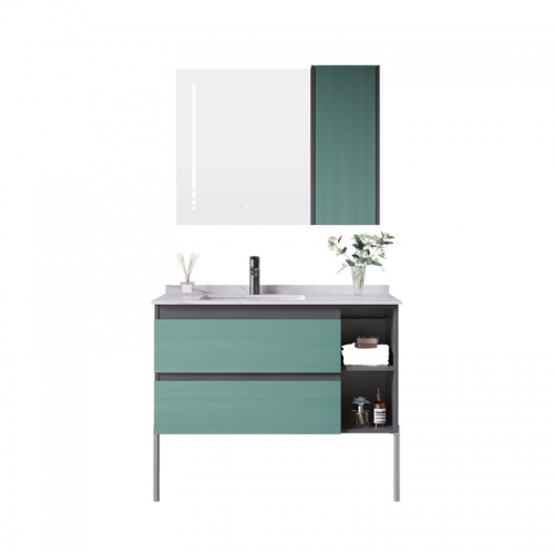 Monarch Simple design floor-standing green bathroom cabinet storage