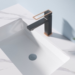 Robinet de lavabo de salle de bain à la maison de cascade de placage de chrome de bâti de plate-forme de luxe moderne de haute qualité