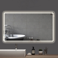 Monarch defogging temperature display bathroom mirror wall-mounted