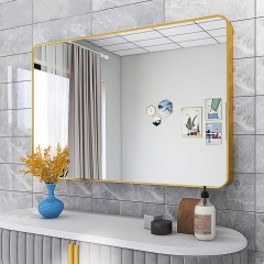 Monarch modern style aluminum alloy frame with light to fog bathroom mirror