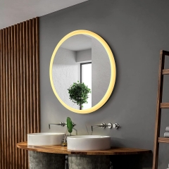 Espelho de banheiro com luz de fundo rgb regulável anti-nevoeiro iluminação frontal espelho de vaidade do banheiro