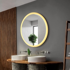 Miroir de salle de bain avec lumière anti-buée dimmable rétro-éclairage RVB éclairage avant miroir de courtoisie de salle de bain