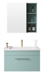 Rockboard Bathroom Cabinet Combination Solid Wood Household Wash Basin Cabinet Bathroom Toilet Ceramic Basin Vanity