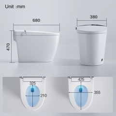 One Piece American Standard Commode S-trap Ceramic Smart Wc Toilet Auto Commode