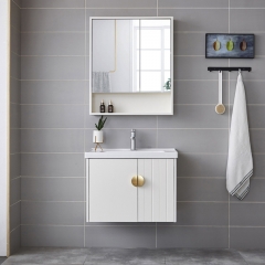 Rockboard Badezimmerschrank Kombination Massivholz Haushalt Waschbeckenschrank Badezimmer WC Keramik Waschbecken Waschtisch