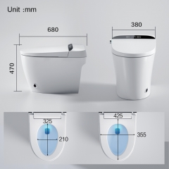 Salle de bain de haute qualité une pièce Siphonic Wc moderne en céramique intelligente intelligente toilette automatique