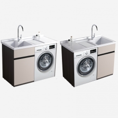 Waterproof Washing Machine Cabinet Customized Wooden Bathroom Laundry Sink Cabinet Custom Washing Machine Cabinets