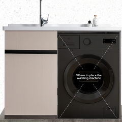 Waterproof Washing Machine Cabinet Customized Wooden Bathroom Laundry Sink Cabinet Custom Washing Machine Cabinets