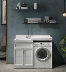 Multi-function Laundry Cabinet Single Sink Laundry Tub With Cabinets For Balcony Washing Machine