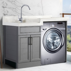 Multi-function Laundry Cabinet Single Sink Laundry Tub With Cabinets For Balcony Washing Machine