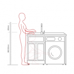 Apartment Washing Machine Laundry Sink Modern Graphic Design Custom Floor Mounted Washing Machine Cabinet