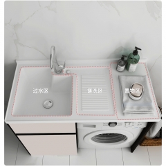 Waterproof Washing Machine Cabinet Customized Wooden Bathroom Laundry Sink Cabinet Custom Washing Machine Cabinets