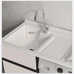 Waterproof Washing Machine Cabinet Customized Wooden Bathroom Laundry Sink Cabinet Custom Washing Machine Cabinets