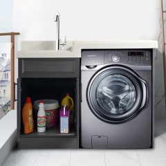 Multi-function Laundry Cabinet Single Sink Laundry Tub With Cabinets For Balcony Washing Machine