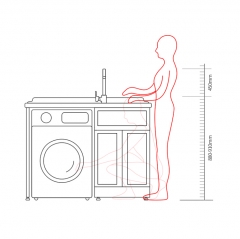 Waterproof Washing Machine Cabinet Customized Wooden Bathroom Laundry Sink Cabinet Custom Washing Machine Cabinets