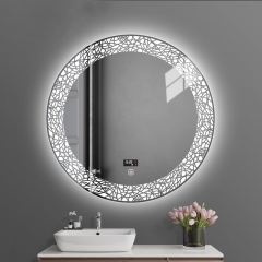 36 Inch Round Mirror with Pattern