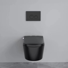 Cuvette de toilette noire de salle de bains