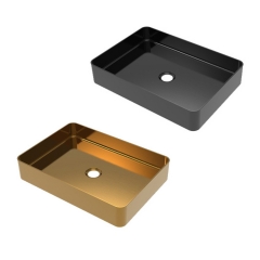 Rechteckiges OEM-ODM-Badezimmer-Waschbecken in Gold und Schwarz
