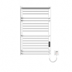 White Wall Mounted Round Tube Towel Warmer Electromechanical Heating Towel Rack