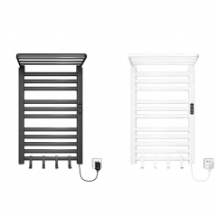 Black Electric Heated Towel Rail Wall Mounted Bathroom Dryer Rack Warmer For Clothes Towel