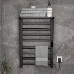 Bathroom Kitchen Intelligent Towel 8 Bars Dryer Shelf Rack Electric Smart Wall Mounted Drill-Free Heated Towel Rack