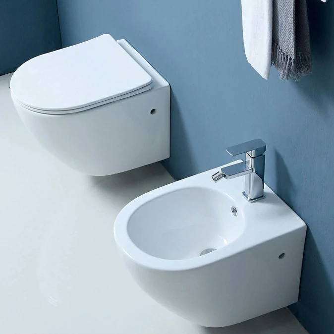 Bidet de toilette dos au mur