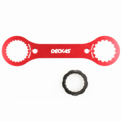 DECKAS Multifunctional BB Wrench Tool DW-018 249*64*3mm Red DUB/TL-FC32 Adaptor Of TL-FC25/TL-FC24 BB Bottom Bracket Repair Tool