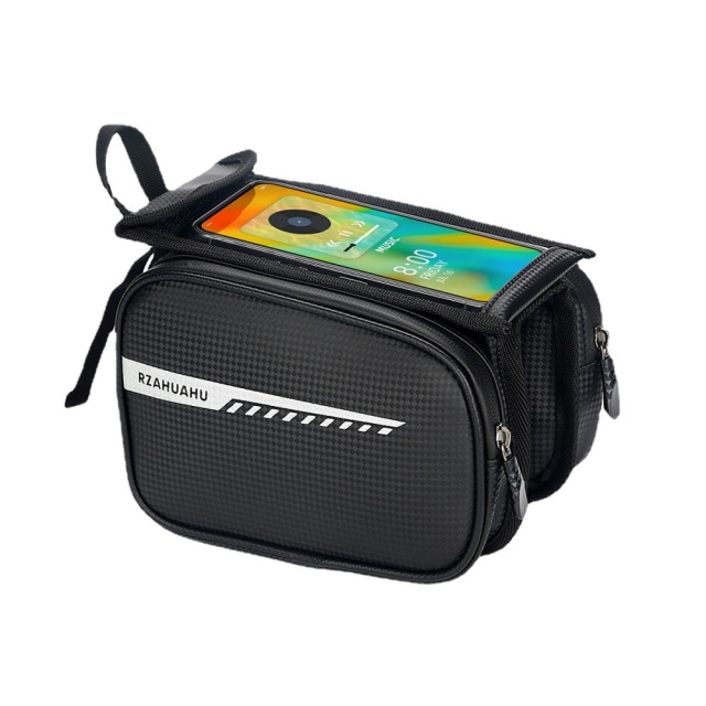 Bicycle front beam bag mountain bike phone storage bag bike front hanging pannier waterproof hanging bag cycling equipment accessories