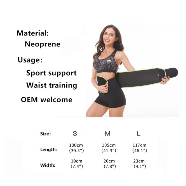 Cross-border OK cloth sports and fitness waist belt Warm neoprene waist belt Tummy sweat girdle neoprene