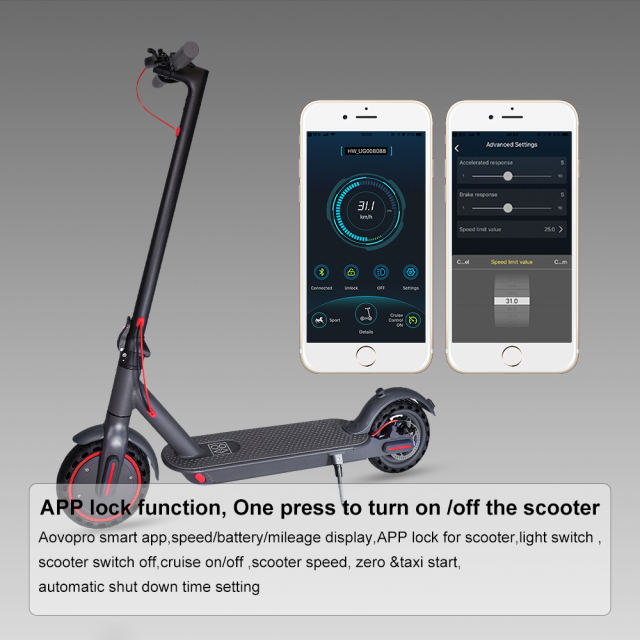 EU/UK fast shipping 8.5 inches Solid tire 350W 36V/10.4Ah e scooters city scooter  APP  Foldable ebike scooter GOOD PRICES
