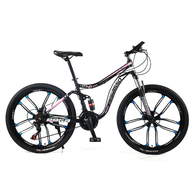 Hot Selling Double Disc Brake Bull Suspension Carbon Steel Mountain Bike