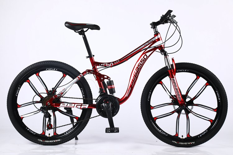 Hot Selling Double Disc Brake Bull Suspension Carbon Steel Mountain Bike
