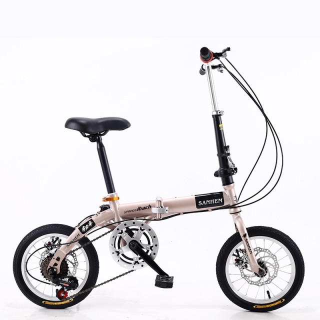 Hot Selling Folding 14 Inch Disc Brake Single Speed Carbon Steel Bike