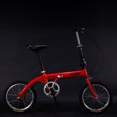 Newly Designed 16-inch Single-speed Dual-suspension Folding Bike