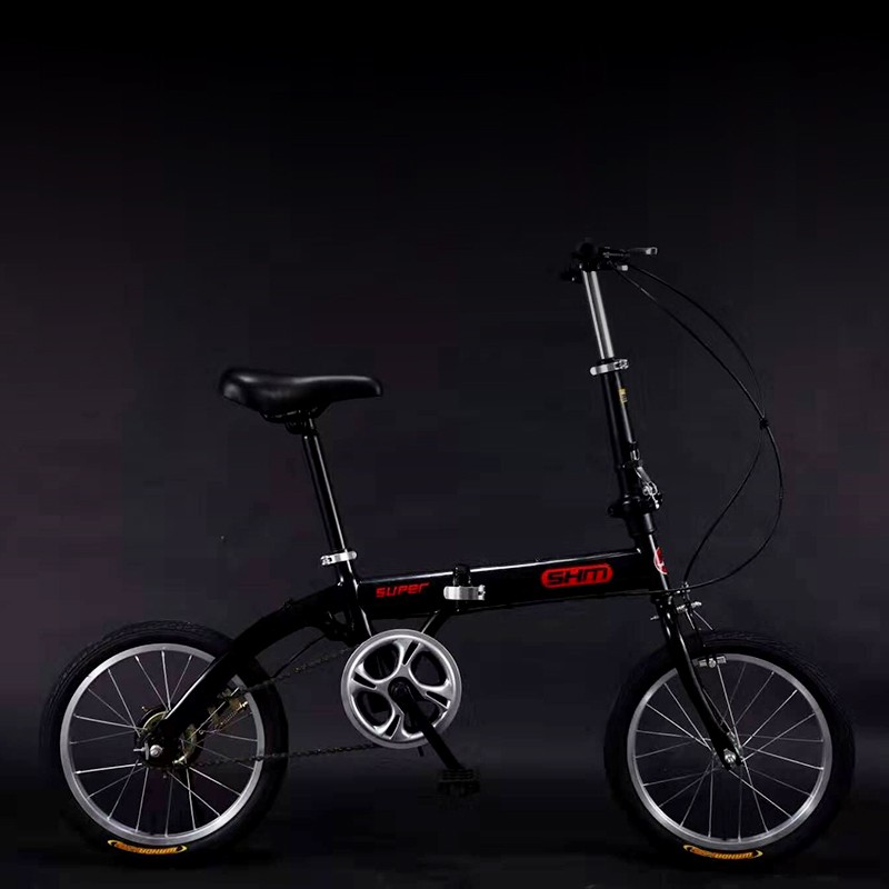 Newly Designed 16-inch Single-speed Dual-suspension Folding Bike
