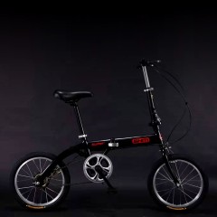 Newly Designed 16-inch Single-speed Dual-suspension Folding Bike