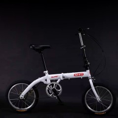 Newly Designed 16-inch Single-speed Dual-suspension Folding Bike