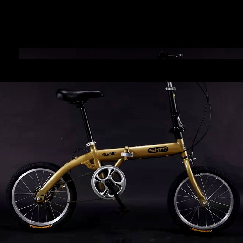 Newly Designed 16-inch Single-speed Dual-suspension Folding Bike