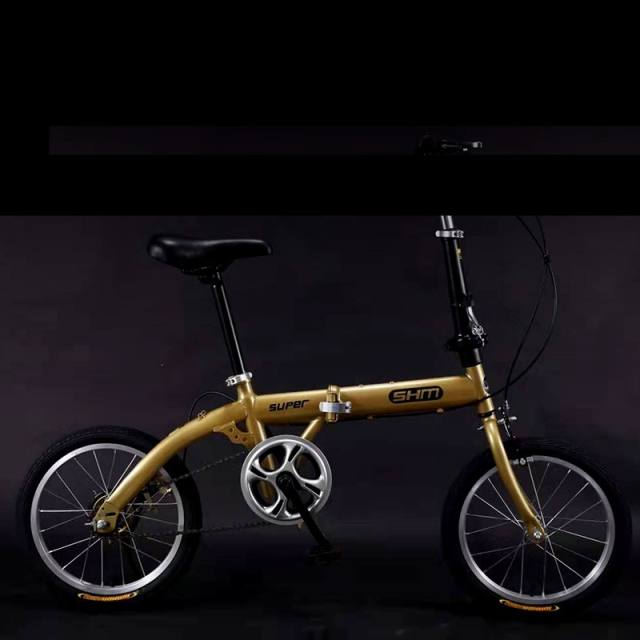 Newly Designed 16-inch Single-speed Dual-suspension Folding Bike