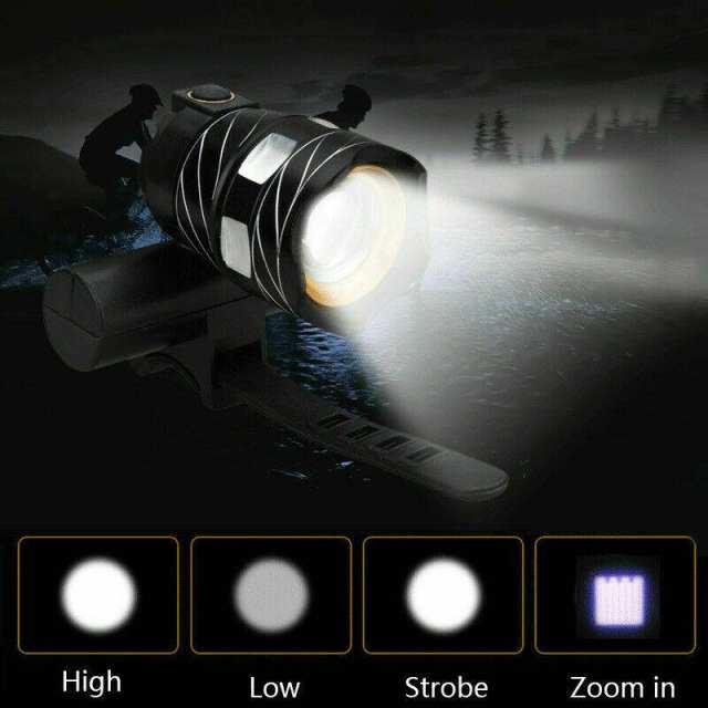 20000LM Rechargeable T6 LED MTB Bicycle Light XM-L Racing Bike Front Headlight