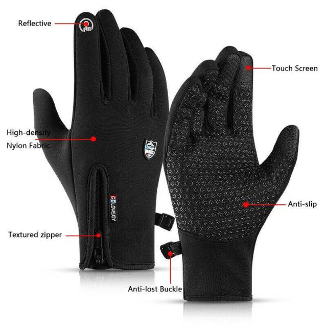 Motorbike Winter Thermal Gloves Windproof Warm Motorcycle Riding Racing Sports