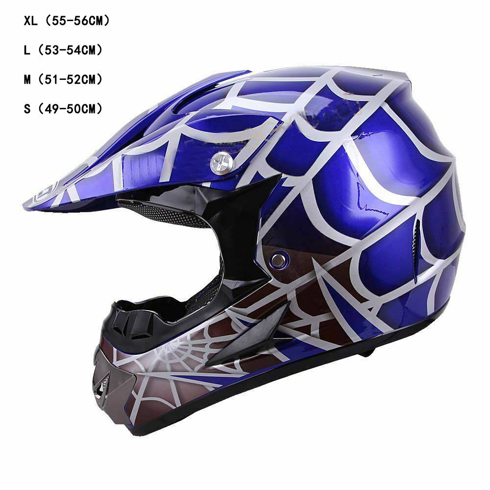 Outdoor Youth Kids Girl Helmet Off Road Dirt Bike ATV Motocross Racing Blue DOT
