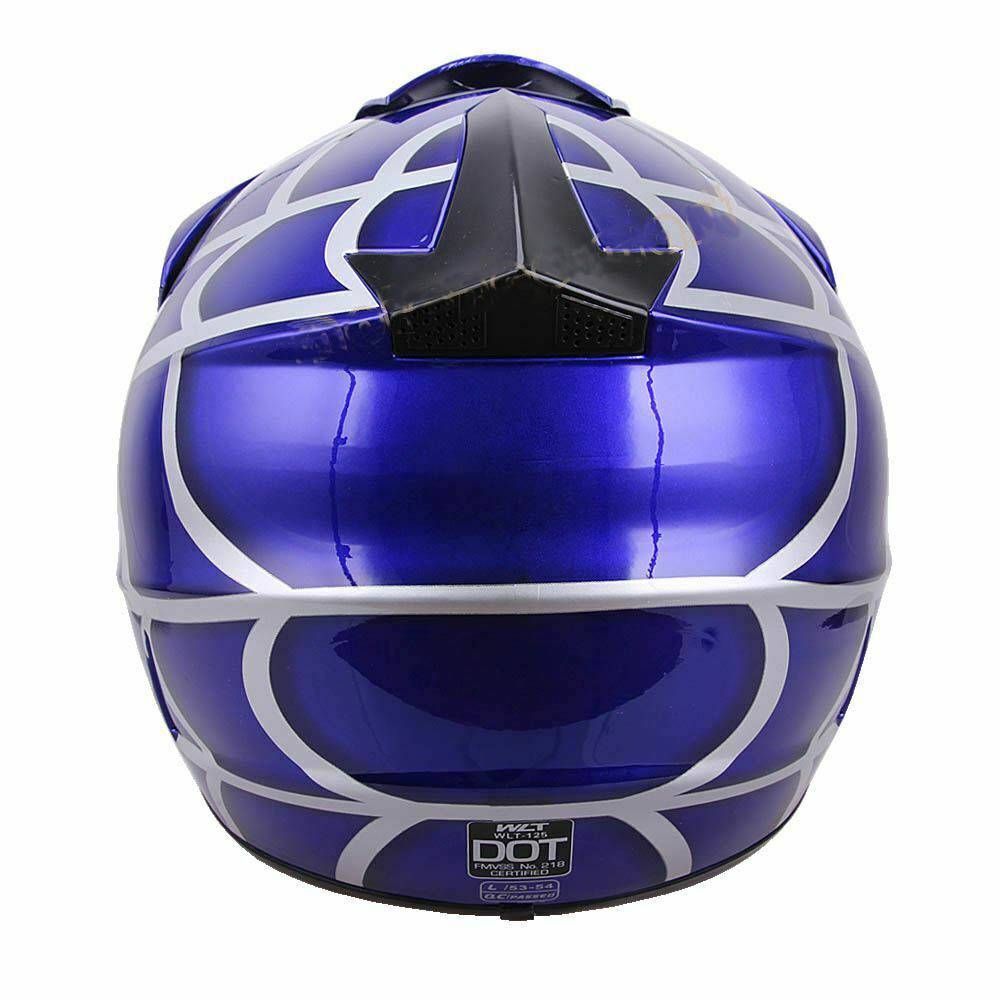 Outdoor Youth Kids Girl Helmet Off Road Dirt Bike ATV Motocross Racing Blue DOT